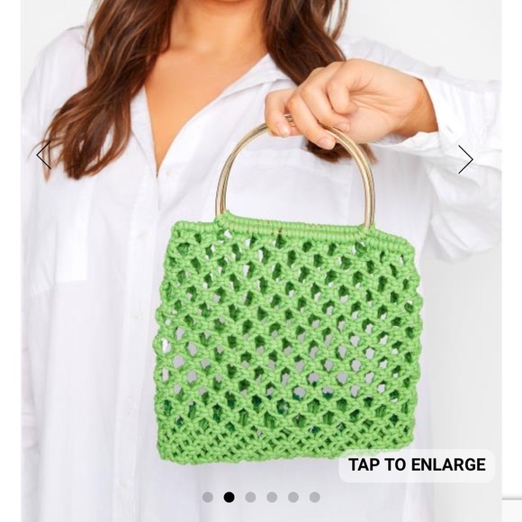 Green Crochet Handle Bag - Picture 2 of 6